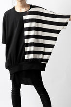 画像をギャラリービューアに読み込む, N/07 OVERFIT DOLMAN T-SHIRT / HORIZONTAL PANELED (BLACK×IVORY)