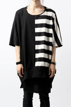画像をギャラリービューアに読み込む, N/07 OVERFIT DOLMAN T-SHIRT / HORIZONTAL PANELED (BLACK×IVORY)