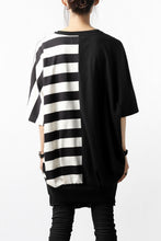 画像をギャラリービューアに読み込む, N/07 OVERFIT DOLMAN T-SHIRT / HORIZONTAL PANELED (BLACK×IVORY)