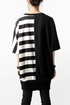 画像をギャラリービューアに読み込む, N/07 OVERFIT DOLMAN T-SHIRT / HORIZONTAL PANELED (BLACK×IVORY)