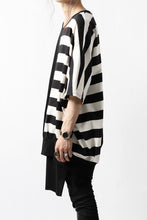 画像をギャラリービューアに読み込む, N/07 OVERFIT DOLMAN T-SHIRT / HORIZONTAL PANELED (BLACK×IVORY)