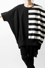 画像をギャラリービューアに読み込む, N/07 OVERFIT DOLMAN T-SHIRT / HORIZONTAL PANELED (BLACK×IVORY)