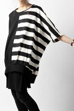 画像をギャラリービューアに読み込む, N/07 OVERFIT DOLMAN T-SHIRT / HORIZONTAL PANELED (BLACK×IVORY)