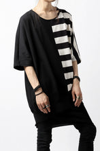画像をギャラリービューアに読み込む, N/07 OVERFIT DOLMAN T-SHIRT / HORIZONTAL PANELED (BLACK×IVORY)
