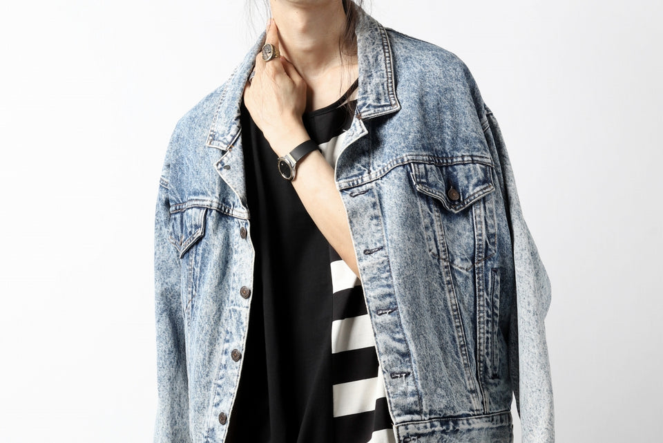 画像をギャラリービューアに読み込む, N/07 OVERFIT DOLMAN T-SHIRT / HORIZONTAL PANELED (BLACK×IVORY)