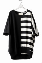 画像をギャラリービューアに読み込む, N/07 OVERFIT DOLMAN T-SHIRT / HORIZONTAL PANELED (BLACK×IVORY)