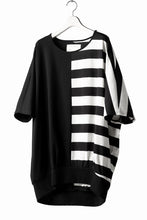 画像をギャラリービューアに読み込む, N/07 OVERFIT DOLMAN T-SHIRT / HORIZONTAL PANELED (BLACK×IVORY)