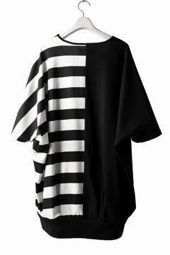 画像をギャラリービューアに読み込む, N/07 OVERFIT DOLMAN T-SHIRT / HORIZONTAL PANELED (BLACK×IVORY)