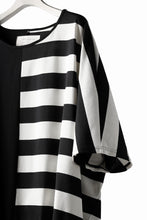 画像をギャラリービューアに読み込む, N/07 OVERFIT DOLMAN T-SHIRT / HORIZONTAL PANELED (BLACK×IVORY)