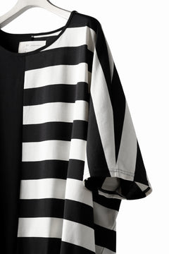 画像をギャラリービューアに読み込む, N/07 OVERFIT DOLMAN T-SHIRT / HORIZONTAL PANELED (BLACK×IVORY)