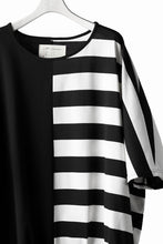 画像をギャラリービューアに読み込む, N/07 OVERFIT DOLMAN T-SHIRT / HORIZONTAL PANELED (BLACK×IVORY)