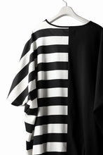 画像をギャラリービューアに読み込む, N/07 OVERFIT DOLMAN T-SHIRT / HORIZONTAL PANELED (BLACK×IVORY)