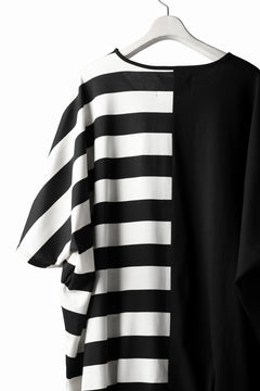 画像をギャラリービューアに読み込む, N/07 OVERFIT DOLMAN T-SHIRT / HORIZONTAL PANELED (BLACK×IVORY)