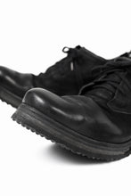 画像をギャラリービューアに読み込む, BORIS BIDJAN SABERI HORSE LEATHER DERBY SHOES / WASHED & HAND TREATED "SHOE1-SIN" (BLACK)