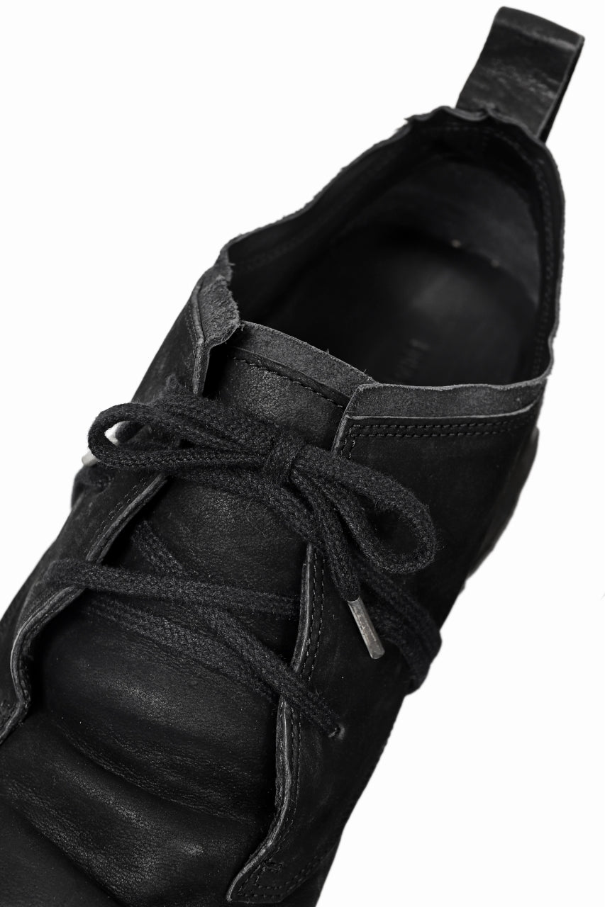 画像をギャラリービューアに読み込む, BORIS BIDJAN SABERI HORSE LEATHER DERBY SHOES / WASHED & HAND TREATED "SHOE1-SIN" (BLACK)