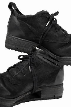 画像をギャラリービューアに読み込む, BORIS BIDJAN SABERI HORSE LEATHER DERBY SHOES / WASHED & HAND TREATED "SHOE1-SIN" (BLACK)