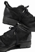 画像をギャラリービューアに読み込む, BORIS BIDJAN SABERI HORSE LEATHER DERBY SHOES / WASHED & HAND-TREATED "SHOE1-SIN" (BLACK)