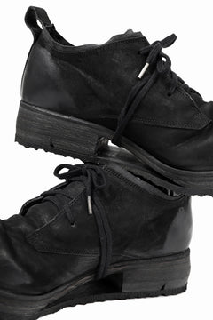 画像をギャラリービューアに読み込む, BORIS BIDJAN SABERI HORSE LEATHER DERBY SHOES / WASHED & HAND-TREATED "SHOE1-SIN" (BLACK)