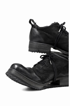 画像をギャラリービューアに読み込む, BORIS BIDJAN SABERI HORSE LEATHER DERBY SHOES / WASHED & HAND-TREATED "SHOE1-SIN" (BLACK)