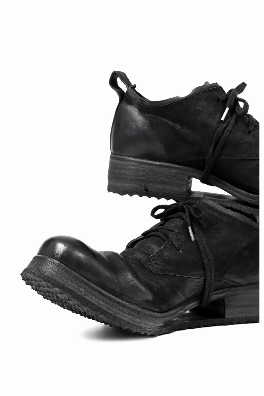 画像をギャラリービューアに読み込む, BORIS BIDJAN SABERI HORSE LEATHER DERBY SHOES / WASHED & HAND-TREATED "SHOE1-SIN" (BLACK)