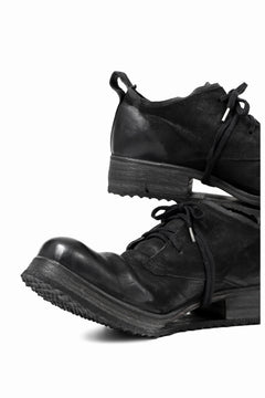 画像をギャラリービューアに読み込む, BORIS BIDJAN SABERI HORSE LEATHER DERBY SHOES / WASHED & HAND TREATED "SHOE1-SIN" (BLACK)