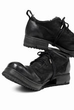画像をギャラリービューアに読み込む, BORIS BIDJAN SABERI HORSE LEATHER DERBY SHOES / WASHED & HAND TREATED "SHOE1-SIN" (BLACK)
