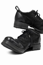 画像をギャラリービューアに読み込む, BORIS BIDJAN SABERI HORSE LEATHER DERBY SHOES / WASHED & HAND-TREATED "SHOE1-SIN" (BLACK)