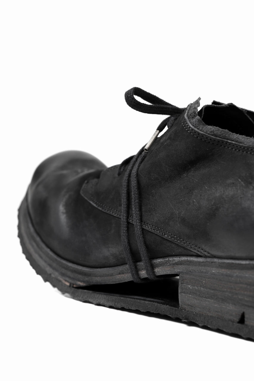 画像をギャラリービューアに読み込む, BORIS BIDJAN SABERI HORSE LEATHER DERBY SHOES / WASHED & HAND-TREATED "SHOE1-SIN" (BLACK)