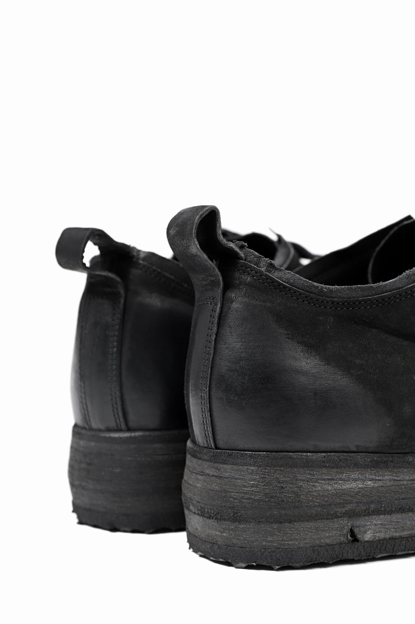 画像をギャラリービューアに読み込む, BORIS BIDJAN SABERI HORSE LEATHER DERBY SHOES / WASHED & HAND-TREATED "SHOE1-SIN" (BLACK)