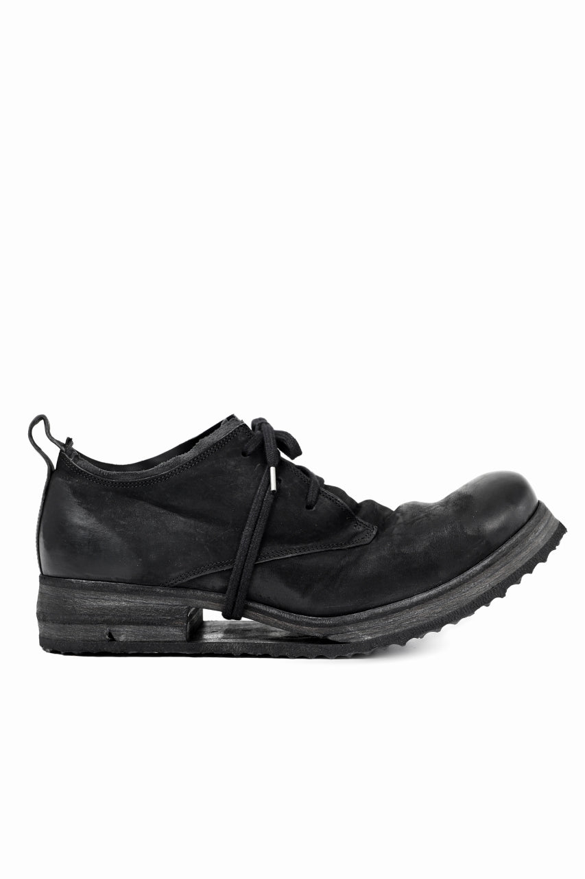 画像をギャラリービューアに読み込む, BORIS BIDJAN SABERI HORSE LEATHER DERBY SHOES / WASHED & HAND-TREATED "SHOE1-SIN" (BLACK)
