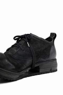 画像をギャラリービューアに読み込む, BORIS BIDJAN SABERI HORSE LEATHER DERBY SHOES / WASHED & HAND-TREATED "SHOE1-SIN" (BLACK)