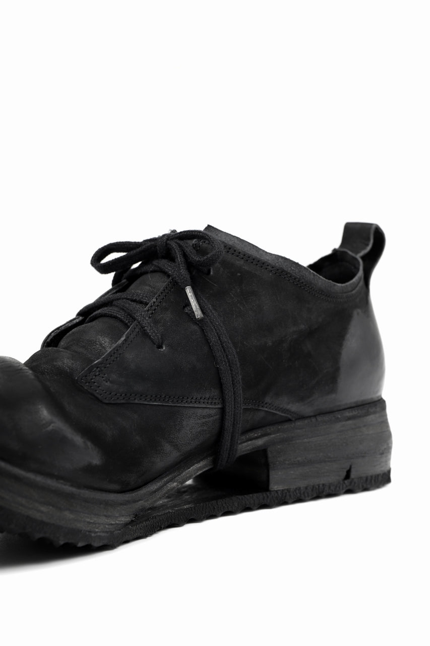 画像をギャラリービューアに読み込む, BORIS BIDJAN SABERI HORSE LEATHER DERBY SHOES / WASHED & HAND-TREATED "SHOE1-SIN" (BLACK)