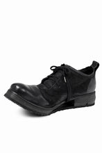 画像をギャラリービューアに読み込む, BORIS BIDJAN SABERI HORSE LEATHER DERBY SHOES / WASHED & HAND-TREATED "SHOE1-SIN" (BLACK)