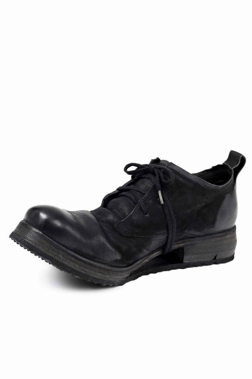 画像をギャラリービューアに読み込む, BORIS BIDJAN SABERI HORSE LEATHER DERBY SHOES / WASHED & HAND-TREATED "SHOE1-SIN" (BLACK)