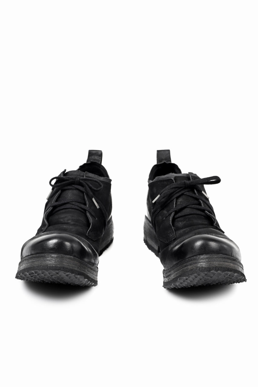 画像をギャラリービューアに読み込む, BORIS BIDJAN SABERI HORSE LEATHER DERBY SHOES / WASHED & HAND TREATED "SHOE1-SIN" (BLACK)
