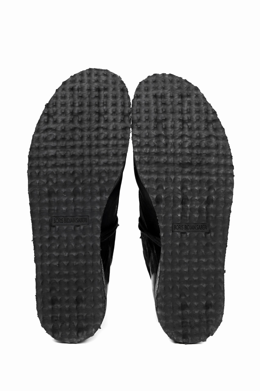 画像をギャラリービューアに読み込む, BORIS BIDJAN SABERI HORSE LEATHER DERBY SHOES / WASHED & HAND TREATED "SHOE1-SIN" (BLACK)