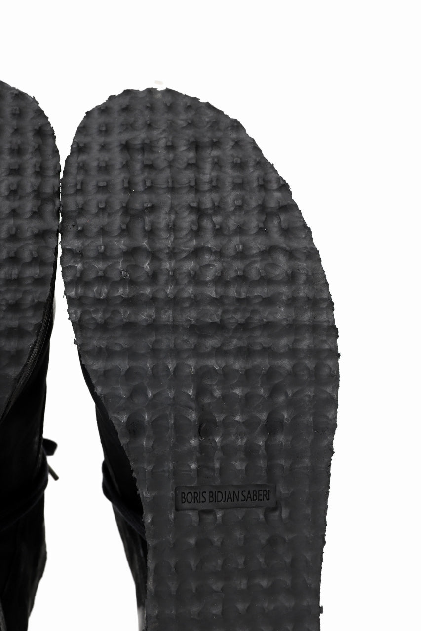 画像をギャラリービューアに読み込む, BORIS BIDJAN SABERI HORSE LEATHER DERBY SHOES / WASHED & HAND TREATED "SHOE1-SIN" (BLACK)