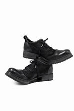 画像をギャラリービューアに読み込む, BORIS BIDJAN SABERI HORSE LEATHER DERBY SHOES / WASHED & HAND TREATED "SHOE1-SIN" (BLACK)