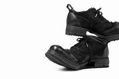 画像をギャラリービューアに読み込む, BORIS BIDJAN SABERI HORSE LEATHER DERBY SHOES / WASHED & HAND TREATED "SHOE1-SIN" (BLACK)