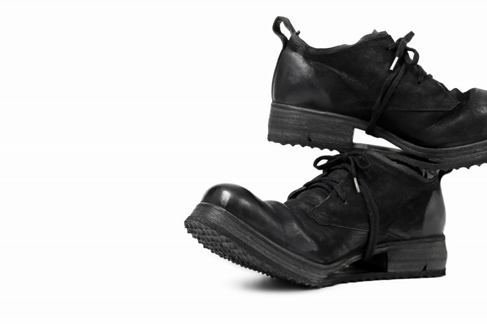 画像をギャラリービューアに読み込む, BORIS BIDJAN SABERI HORSE LEATHER DERBY SHOES / WASHED & HAND TREATED "SHOE1-SIN" (BLACK)
