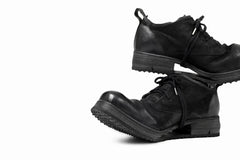画像をギャラリービューアに読み込む, BORIS BIDJAN SABERI HORSE LEATHER DERBY SHOES / WASHED & HAND-TREATED "SHOE1-SIN" (BLACK)