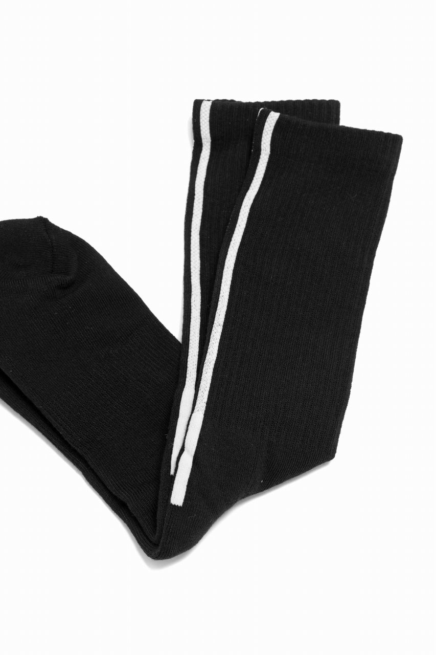 画像をギャラリービューアに読み込む, thom/krom HIGH SOCKS / BACKLINE and LOGO (BLACK)