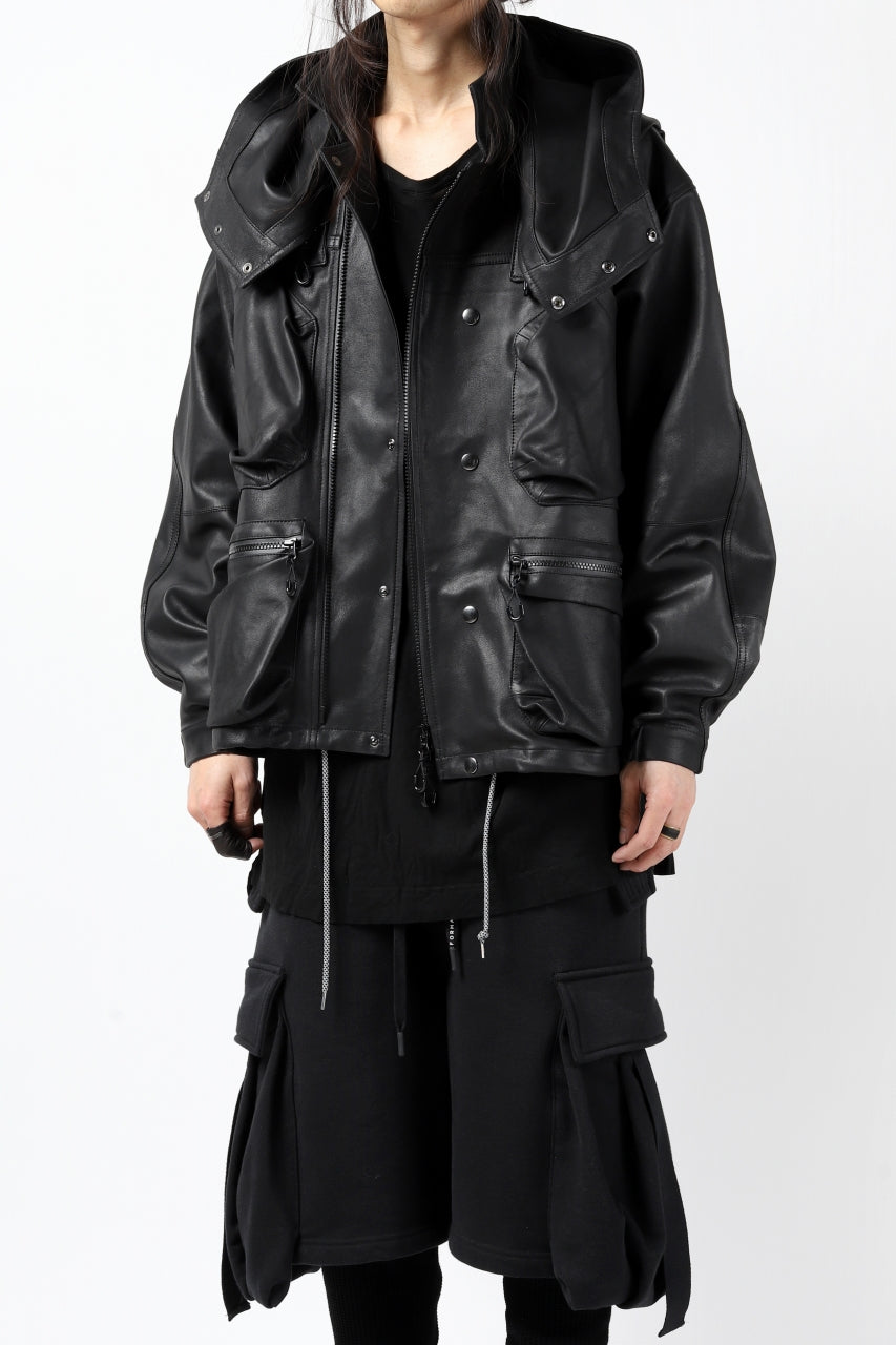 画像をギャラリービューアに読み込む, BACKLASH × SEVESKIG MULTIFUNCTION JACKET / GOAT DOUBLEFACE (BLACK)