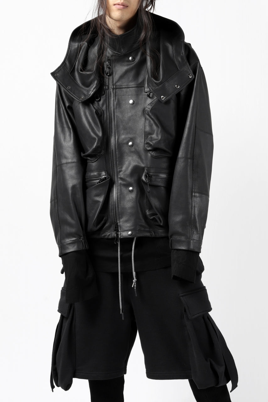 画像をギャラリービューアに読み込む, BACKLASH × SEVESKIG MULTIFUNCTION JACKET / GOAT DOUBLEFACE (BLACK)