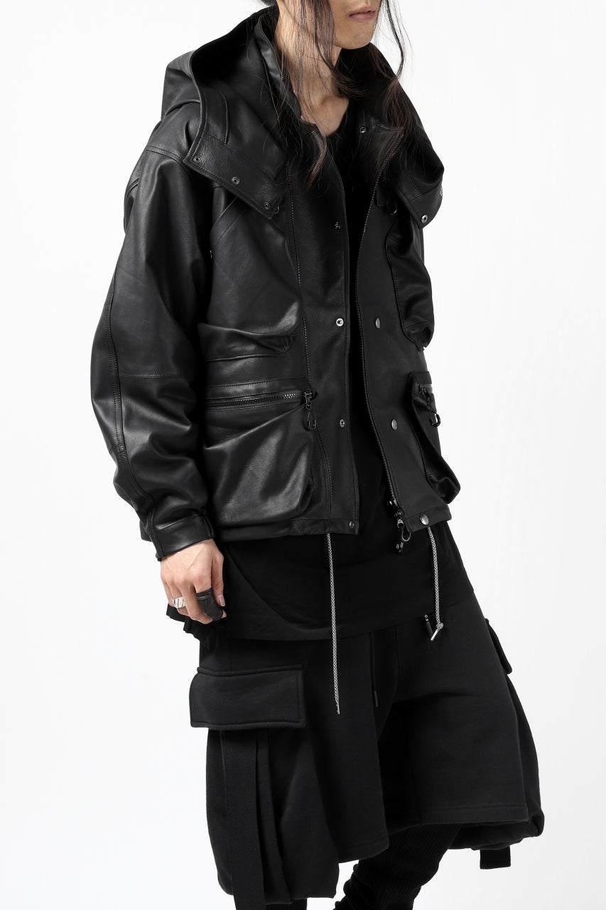 画像をギャラリービューアに読み込む, BACKLASH × SEVESKIG MULTIFUNCTION JACKET / GOAT DOUBLEFACE (BLACK)