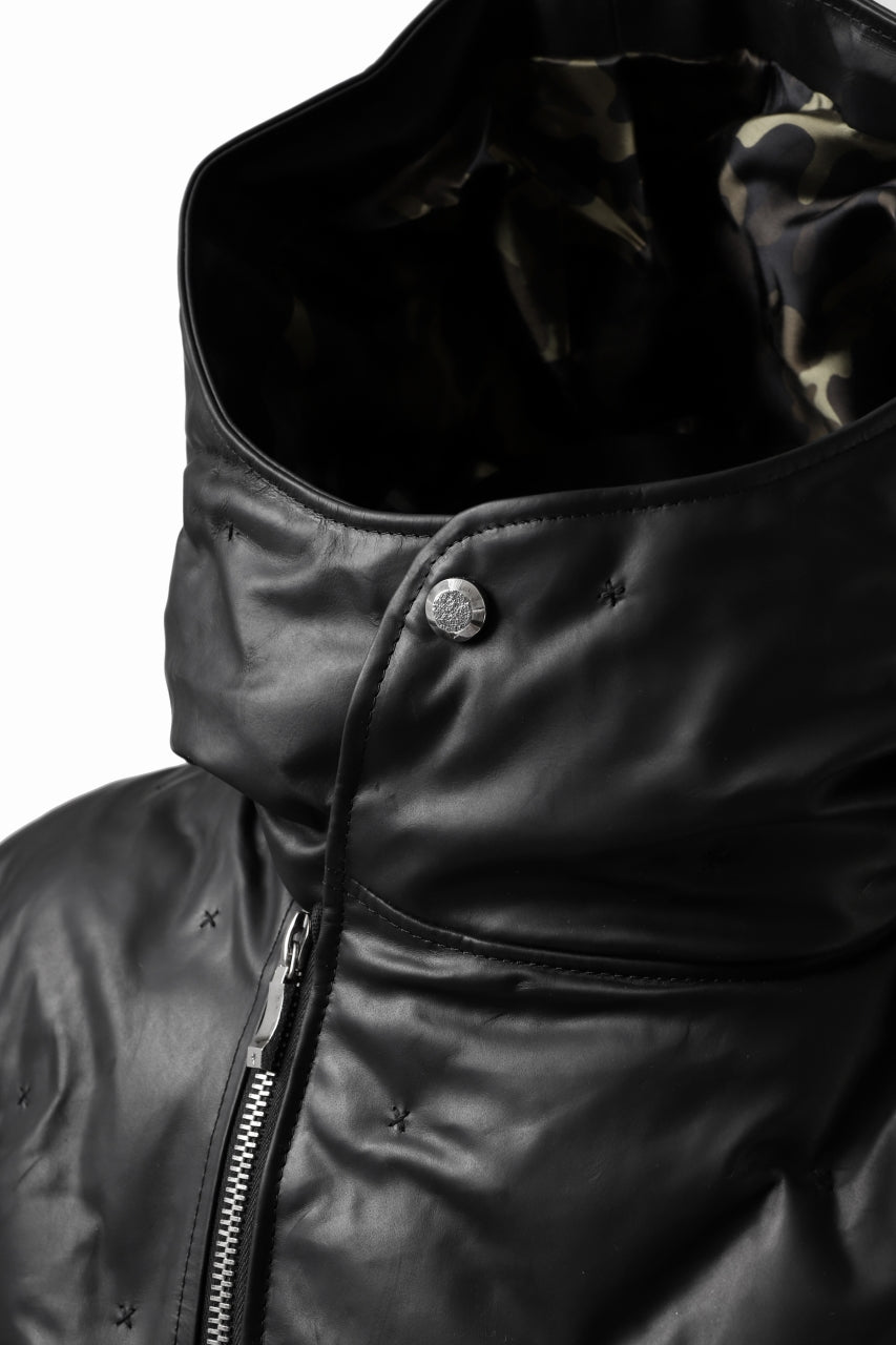 画像をギャラリービューアに読み込む, BACKLASH THE LINE exclusive HOODED DOWN JACKET / GUIDI CALF + POLISH WHITE GOOSE (BLACK)