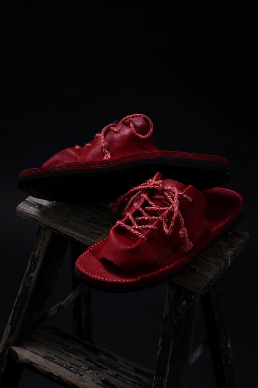 Load image into Gallery viewer, BACKLASH xx TOKYOSANDAL DRAPE FITTED SANDAL / DOUBLE SHOULDER OBJECT DYED (RED)