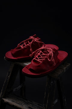 Load image into Gallery viewer, BACKLASH xx TOKYOSANDAL DRAPE FITTED SANDAL / DOUBLE SHOULDER OBJECT DYED (RED)