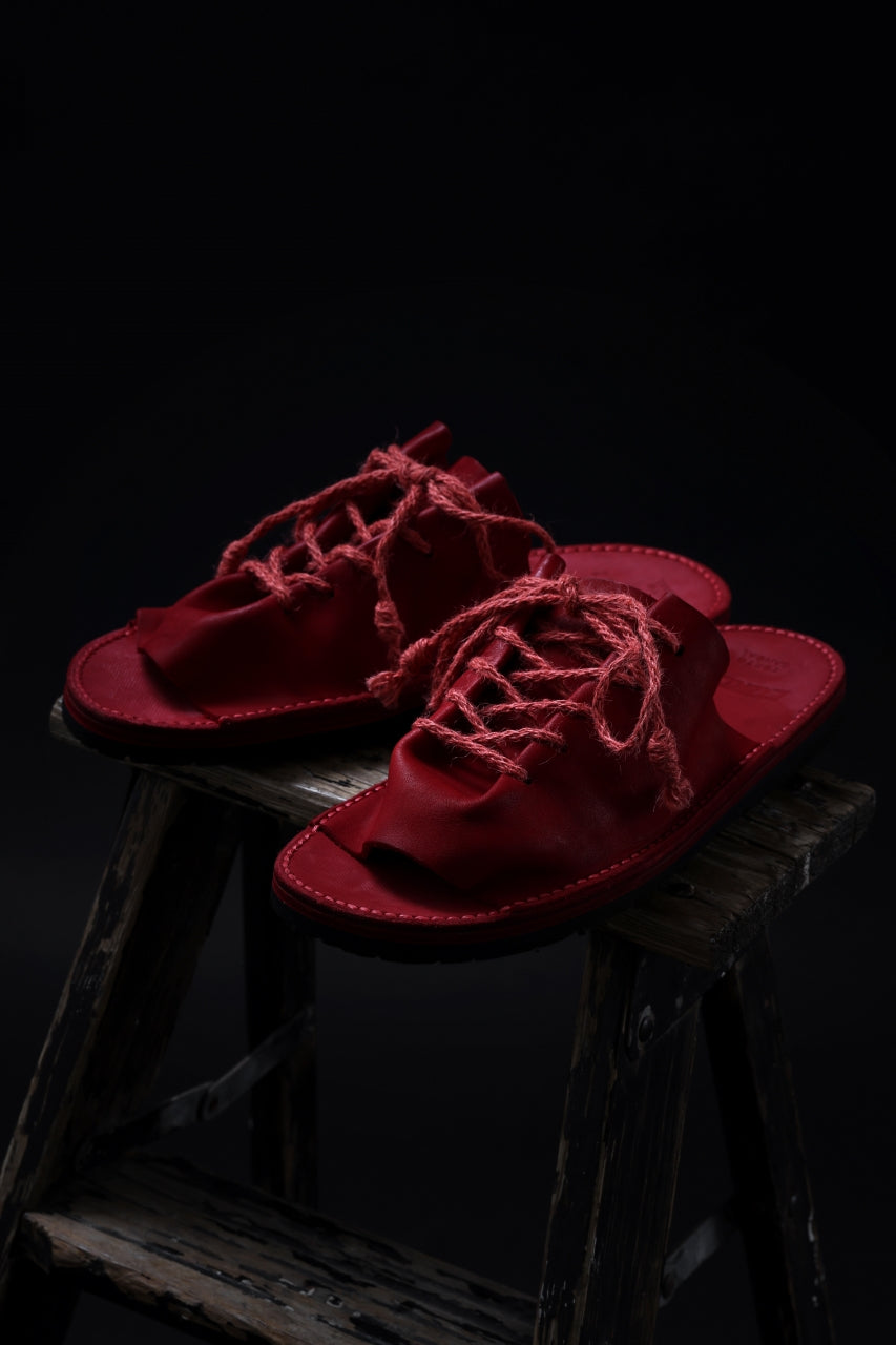 Load image into Gallery viewer, BACKLASH xx TOKYOSANDAL DRAPE FITTED SANDAL / DOUBLE SHOULDER OBJECT DYED (RED)