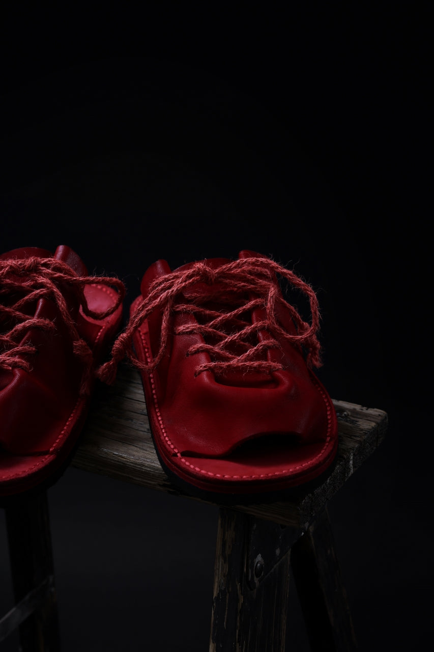 Load image into Gallery viewer, BACKLASH xx TOKYOSANDAL DRAPE FITTED SANDAL / DOUBLE SHOULDER OBJECT DYED (RED)